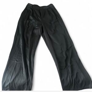 Black wide leg high waisted trouser pants
